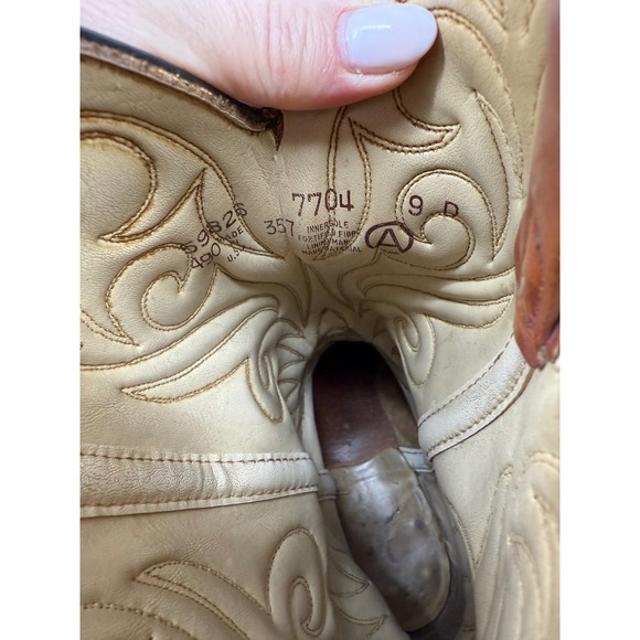 Dingo Mens Leather Western Cowboy Boots Brown Size 9 D Boho Festival Rodeo - Picture 11 of 11